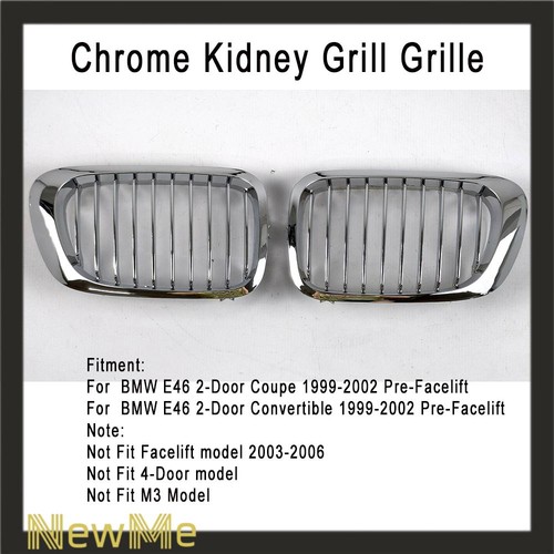 Pair chrome kidney - chrome, grill